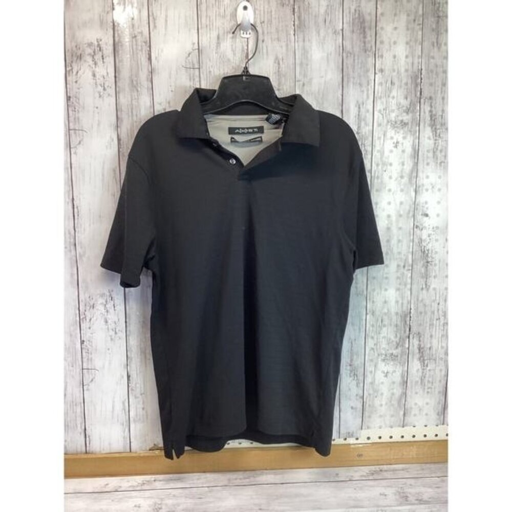 Axist Men's Collared Polo T-Shirt 100% Polyester 3 Buttons Plain Black Size M